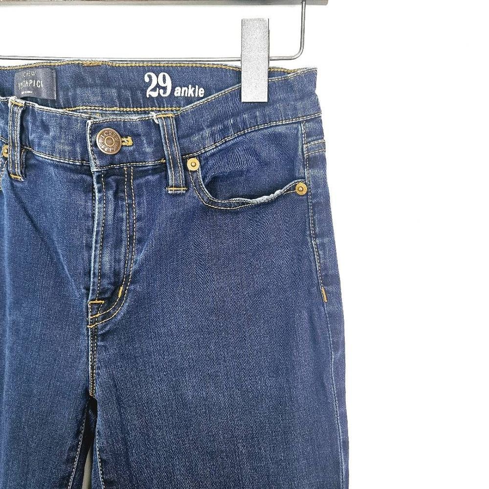 J. CREW High Rise Toothpick Deep Wash Women's Skinny Tapered Ankle Jeans Size 29 - Picture 2 of 7